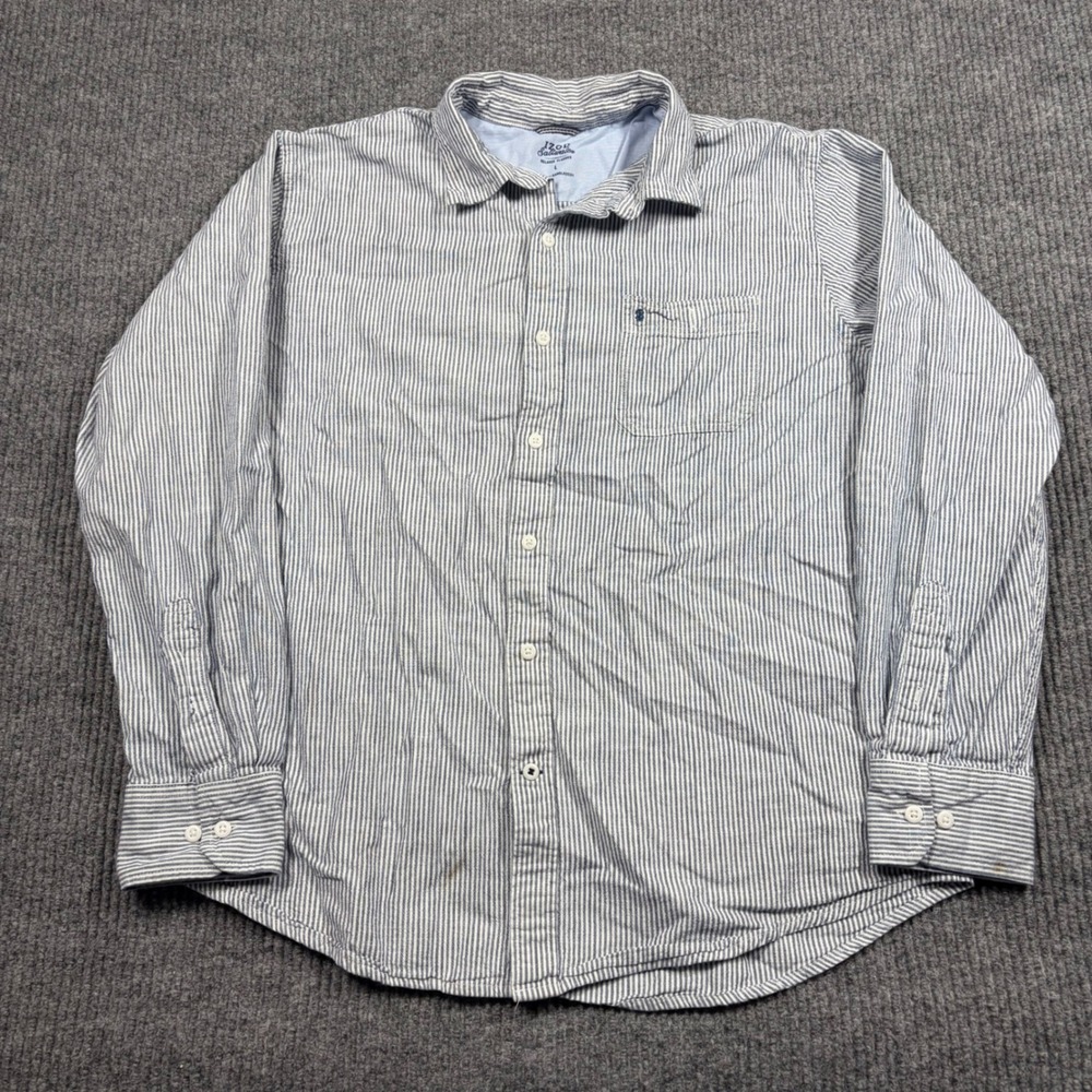Izod Shirt Men's L Saltwater Relaxed Classics Striped Long Sleeve Button Down
